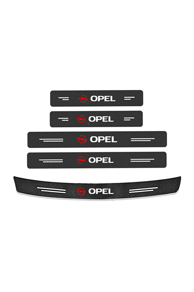 Opel-5pcs Carbon fiber anti-scratch stickers for car thresholds For Opel Astra j Insignia Astra g Co