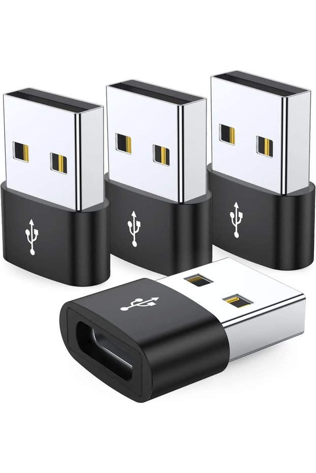 Black 4-Pack USB C Female to USB Male Adapter Type C to USB A Charger Cable Converter,Compatible wit