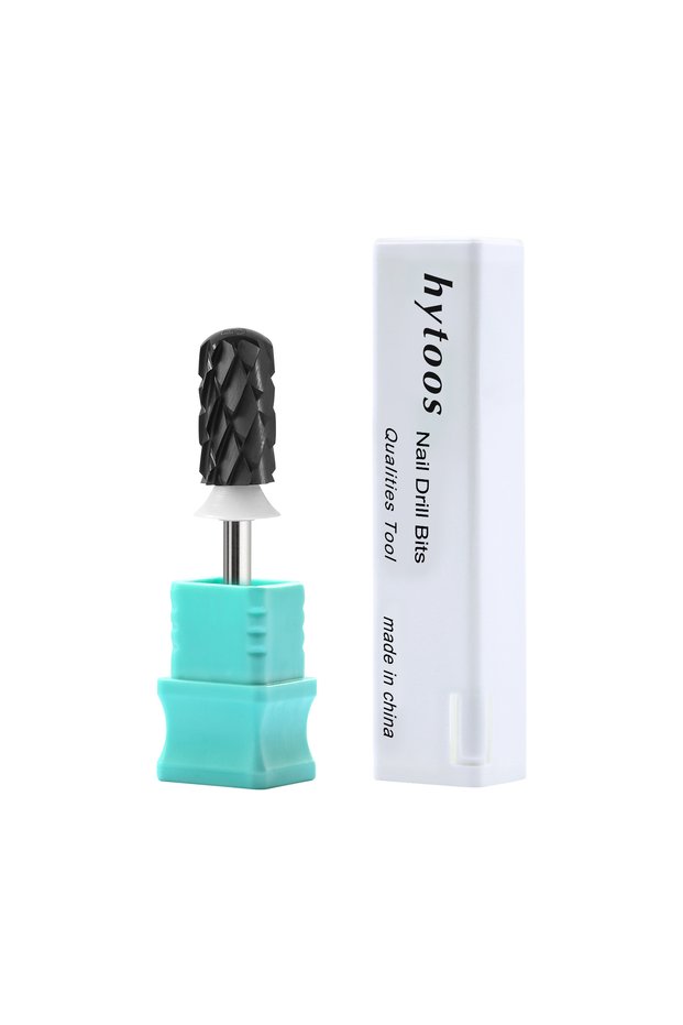 DLC Black 5XC HYTOOS 5XC Safety Barrel Nail Drill Bits 3/32 Smooth Top Carbide Manicure Bit Remove T