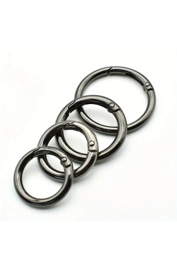 20mm---5pcs Gunmetal 5pcs Metal O Ring Keyring Spring Buckles DIY Jewelry Openable Round Carabiner K