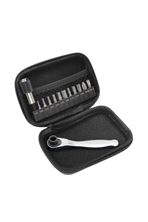 black RIDERACE Bike Allen Key Spanner Single-Ended Torque Ratchet Wrench Spanner 1/4 Inch Screwdrive