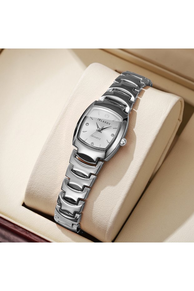 Silver White No Box Elegant Women Watches Fashion Square Analog Quartz Watch For Ladies Wristwatch C