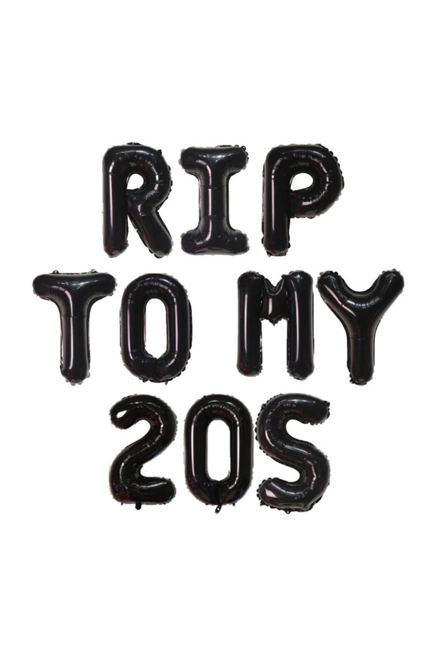 16INCH black 10Pcs 30th Birthday Party Decoration Supplies-RIP TO MY 20S Balloons Banner,Rip Funny 3