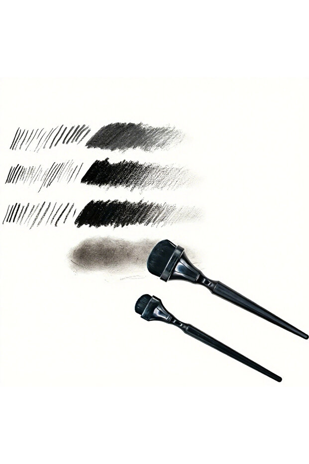 A-2Pcs Black Rendering Brush, Durable Watercolor Paint Brush for Charcoal, Pastel, and Embossing - I