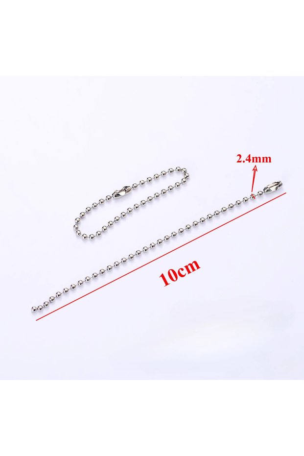 10cm 100pcs 50/100/500pcs Round Ball Bead Chains Length Keychain Tag Bulk Chains with Connector for