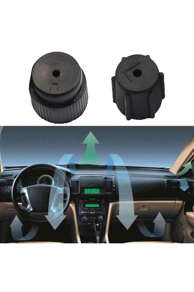 2pcs Air Conditioning Valve Cap Replacement Dust Covers Car AC Valve Cap Kit High Pressure 16mm And