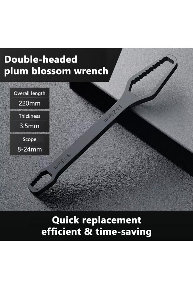 220mm 8-24mm SEAMETAL Universal Torx Wrench Adjustable Wrench Board Double-head Multipurpose Torx Sp