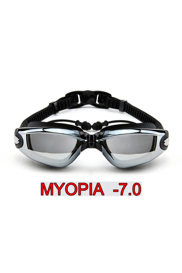 Black MYOPIA -7.0 Men Women Myopia Swim Goggles Adults Professional Waterproof Plating Anti Fog UV S