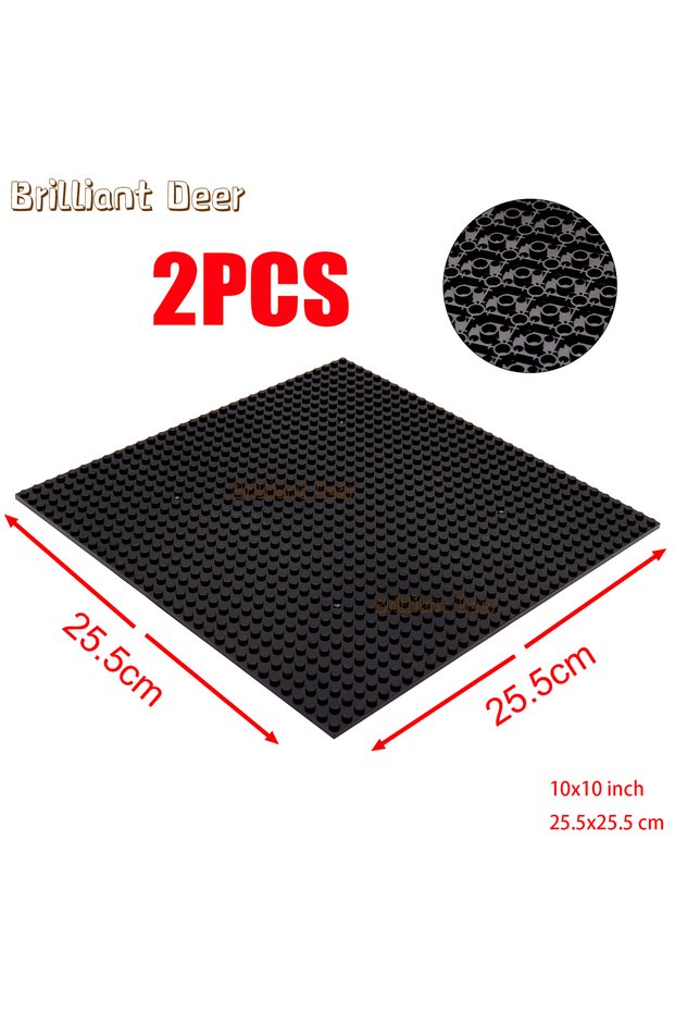 2PCS Black 2PCS 32x32 Dots Base Plate Double Sided Building Blocks Baseplates For DIY MOC Bricks Fig