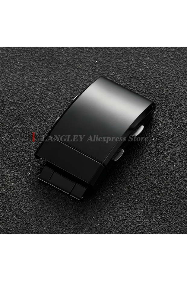 18mm Black-no logo 316L Stainless Steel Solid Buckle 14/16/18/20/22mm for Seiko Diver Clasp Double L