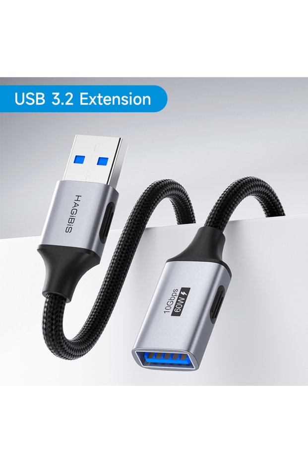 2m USB Extender Cable Hagibis USB Extension Cable USB 3.2 Male to Female Braided High Speed Extender