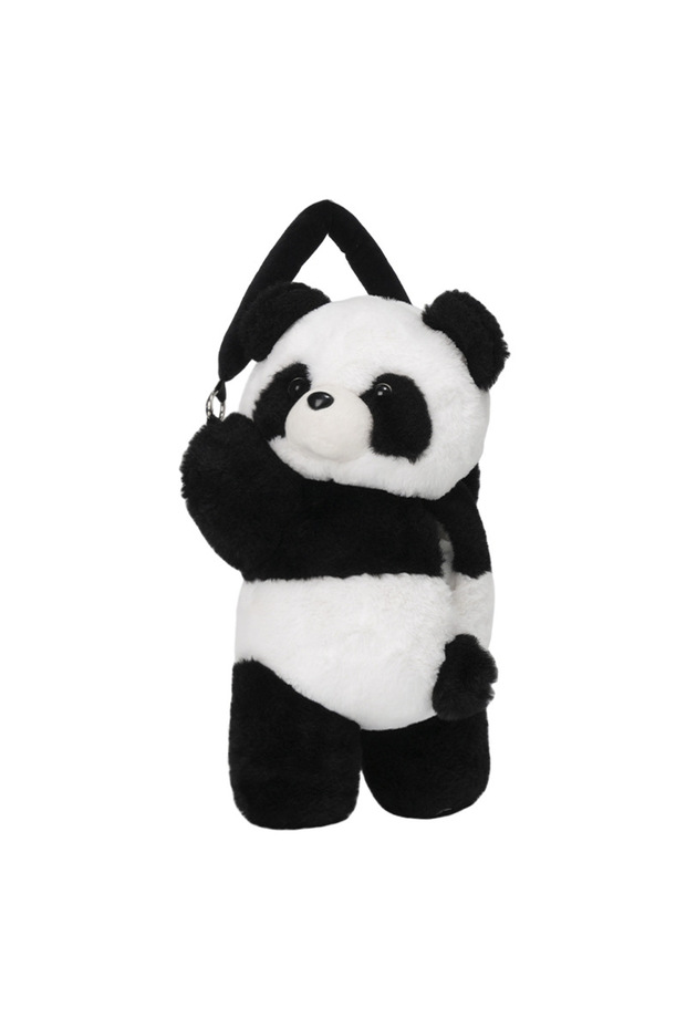 as picture 1pc Plush Panda Car Tissue Holder Boxes Car Backseat Hanging Tissue Bag Box Plush Holder