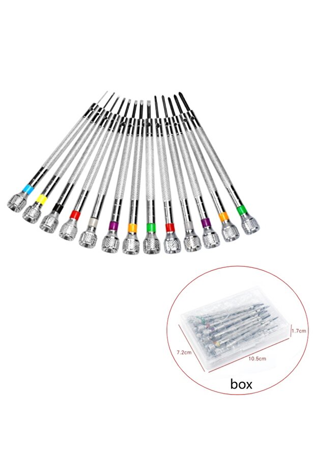 13pcs-box 0.8-1.6mm Steel Screwdriver for Watch Repairing Portable Watch Tools Band Removal with Min