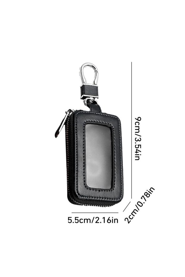 black Car Key Case Key Protector Smart Key Chain Coin Holder Metal Hook And Keyring Wallet Zipper Re