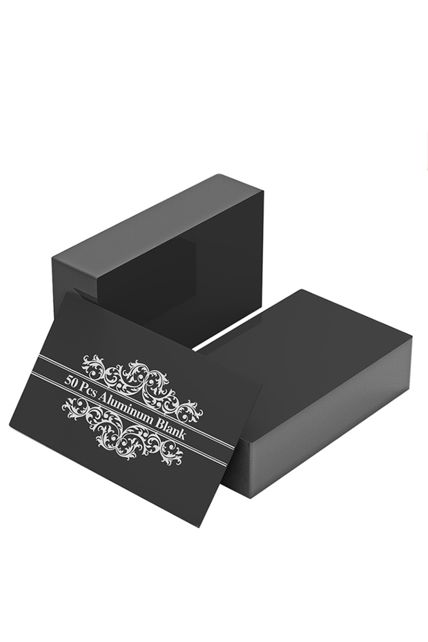 50pcs 50Pcs Laser Marking Blank Card DIY Aluminum Metal Name Card 85 55mm Engraving Area For CNC La