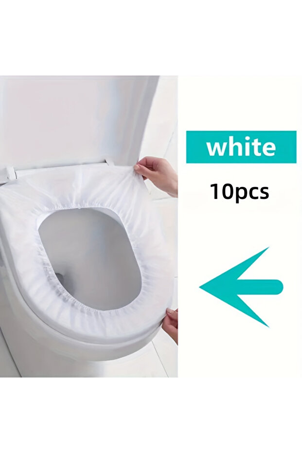 10Pcs 10Pcs Disposable Toilet Seat Covers - Elasticated, Waterproof, and Stain-Resistant Toilet Seat