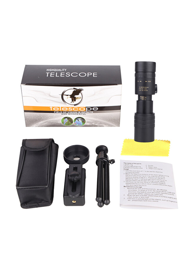 B Powerful Monocular Telescope 10-300X Zoom Remote Professional Monocular Telescope HD High Quality