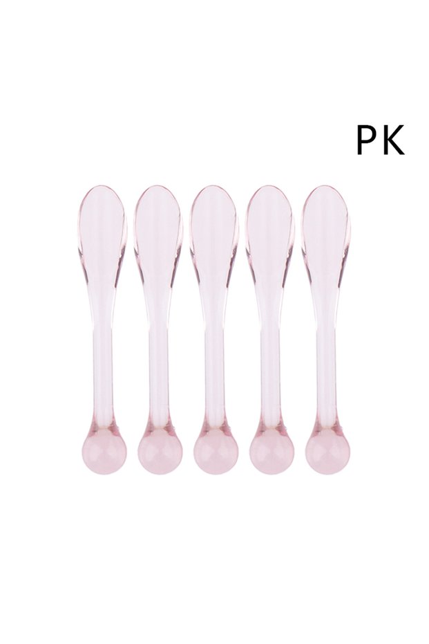 pink 5Pcs Plastic Cosmetic Spatulas Scoop Eye Cream Applicator Anti Wrinkle Eye Massager Sticks Mask