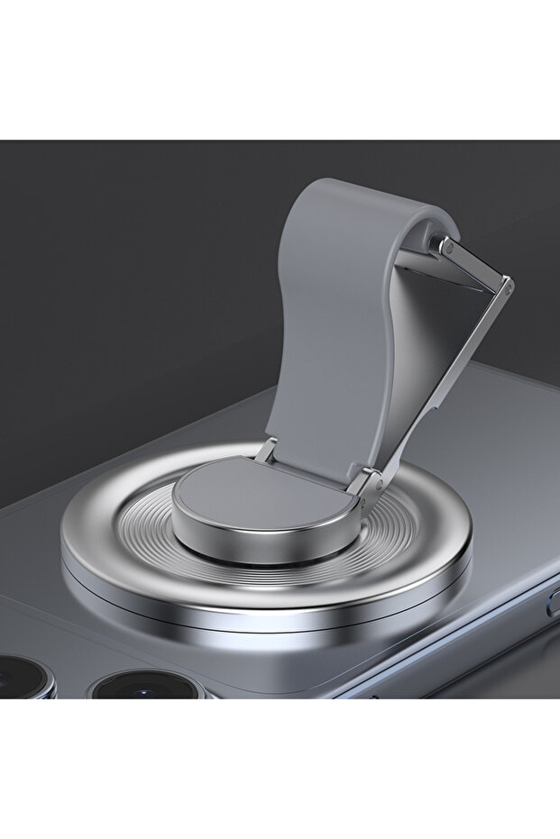 Gray Strong Magnetic Phone Holder for Magsafe 360 Degree Rotation Magnet Finger Ring Stand Compatibl