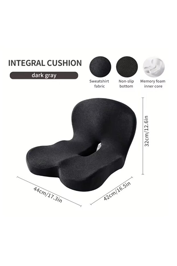 dark grey Memory Foam Cushion Interior Accessories Pillow Car Seat Waist Pillow Lumbar Support Offic