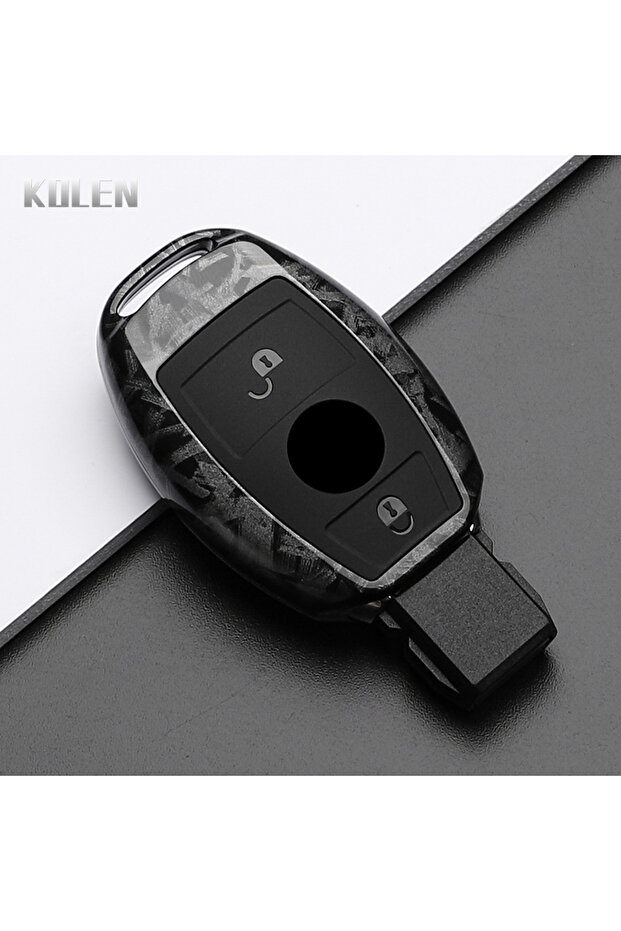 2 BTN F-Carbon 2 3 Buttons Carbon Fiber Car Key Case Cover Fob For Mercedes Benz A B C E Class GLS G