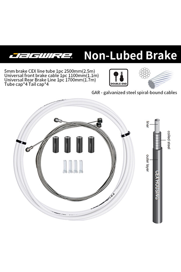 CEX Brake White 5mm MTB Road Bike Brake Cable JAGWIRE Set Non-lubed CEX Cable Set Mountain Bicycle
