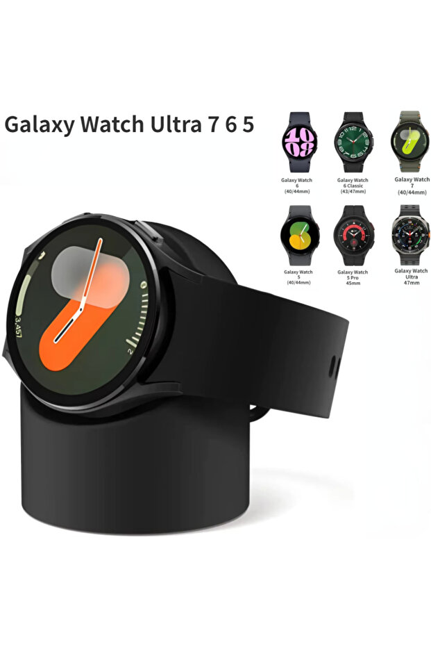 Black Silicone Charging Seat For Samsung Galaxy Watch 8/7/6/5 40/44mm Ultra 47mm Charging Stand Stor