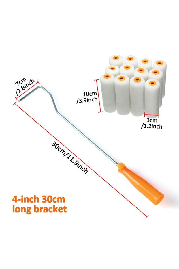 1 set 13Pcs/Set 100mm Sponge Paint Roller Mini Paint Roller Cover Replacement Paint Roller Nap Reusa