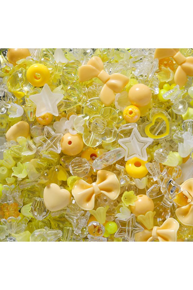 Yellow Series 20g Mixed Flowers Heart AB Color Phone Chain Beads Necklace Earrings Beads Multi Style