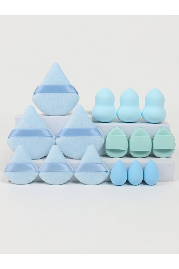02 Multi Effect 15 Piece Set 3 Loose Powder Puffs&3 Mini Loose Powder Puffs&3 Medium-Sized Eggs&3 Mi