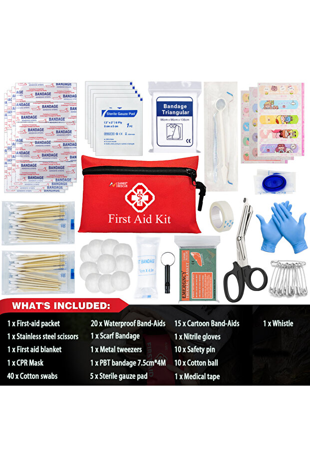 110 First Aid Kits 110 Piece First Aid Kit Home Care Waterproof Compact Trauma Medical Kits for Emer