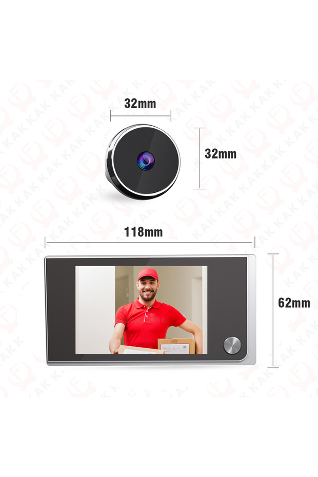 Complete Set KAK 3.5" Digital Door Peephole Camera Electronic Door Viewer Bell 120 Degree Wide Angle
