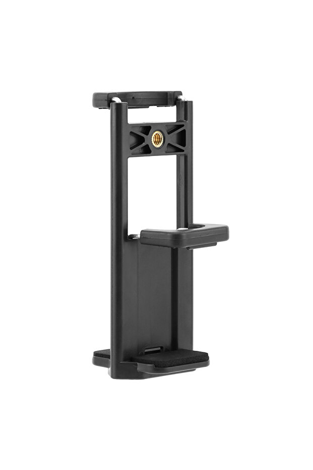black 2 In 1 Universal Tablet Phone 1/4" Tripod Mount Clamp Holder Bracket Selfie Clip Stand