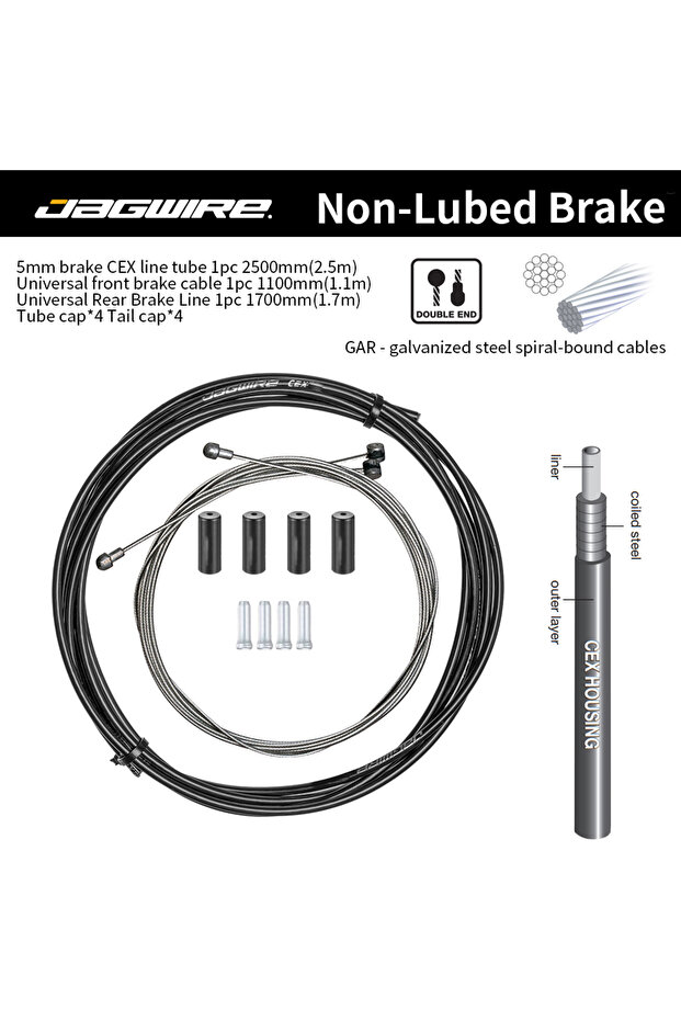 CEX Brake Black 5mm MTB Road Bike Brake Cable JAGWIRE Set Non-lubed CEX Cable Set Mountain Bicycle D