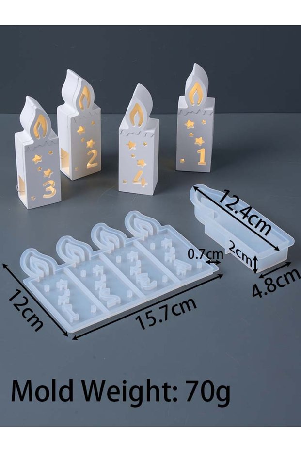 mold 1,2,3,4 Number Ambient Light Mould DIY Handmade 3D Digital Aroma Candle Silicone Mold Plaster R