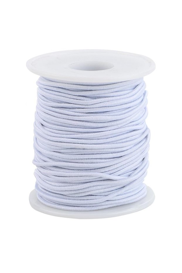 1Mmx50M WHITE 1Roll Stretchy Bracelet String, Sturdy Rainbow Elastic String Elastic Cord for Jewelry