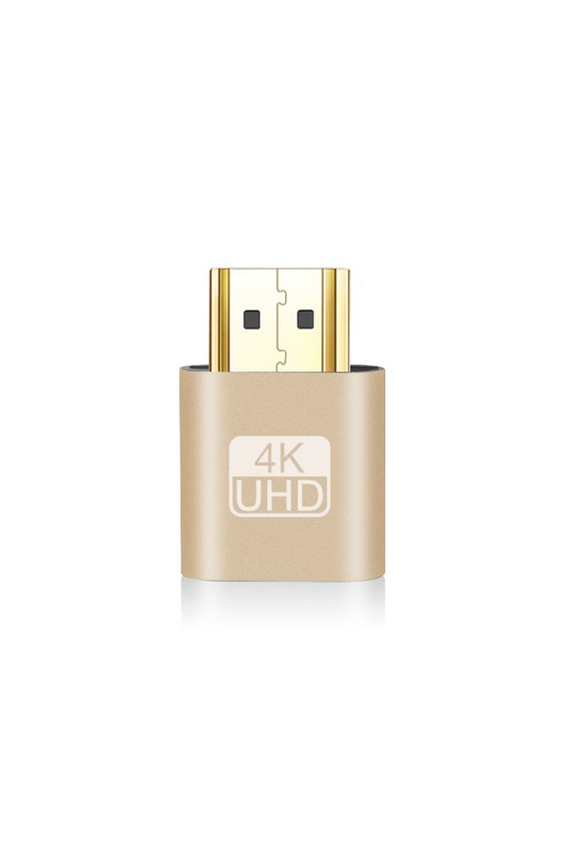 None Gold VGA Virtual Display Adapter HDMI-compatible 1.4 DDC EDID Dummy Plug Headless Gho