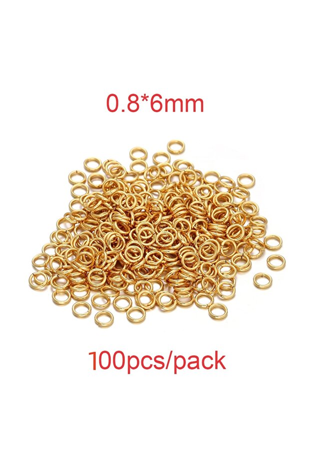 Gold-0.8x6mm 100pcs 30-200Pcs 3-25mm Stainless Steel Split Ring Open Single Loops Jump Rings Connect
