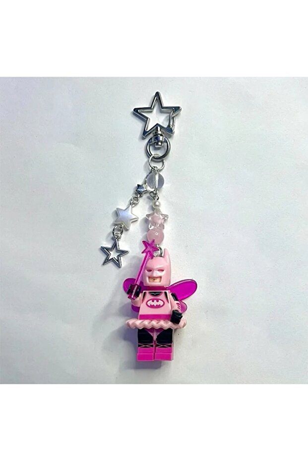 pink Cartoon 3D Fairy Bat Figure Couple Pendant Phone Keychain Personalized Backpack Accessory Gifts