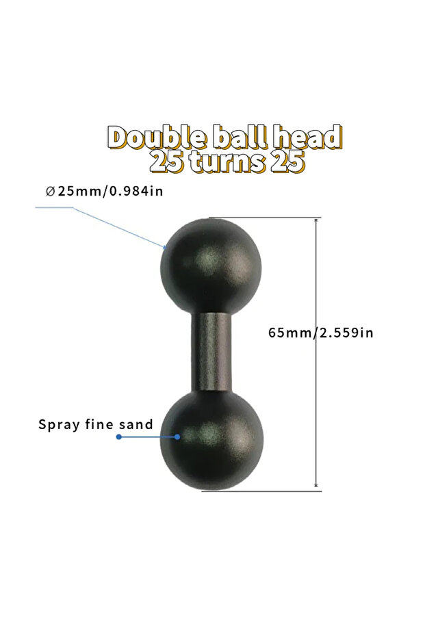 black 25 to 25 Aluminum Alloy Ball Head 17mm/20mm/25mm Double Ball Head Connecting Rod Motorcycle Ca