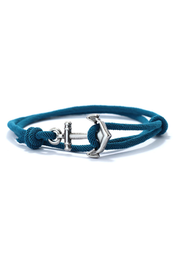 peacockblue New Minimalist Men Bracelet Handmade Sliding Adjustable Nautical Braslet 3mm Thin Marine