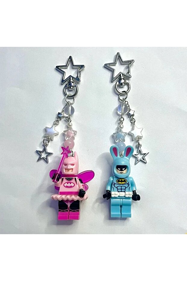 set Cartoon 3D Fairy Bat Figure Couple Pendant Phone Keychain Personalized Backpack Accessory Gifts