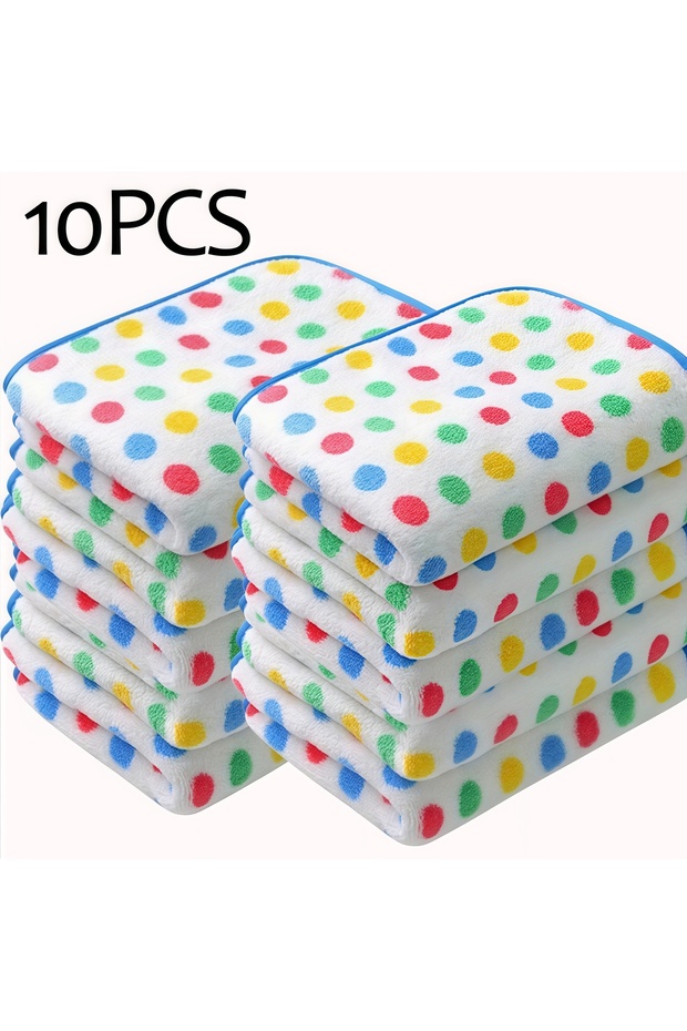 10pcs 5PCS/10PCS Colorful Drying Towels, Absorbent Cleaning Cloth, Hand Towel