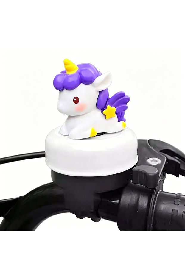white 1pcs Cute Cartoon Unicorn Bicycle Bell Universal Loud Clear Horn for Kids Balance Bike Bicycle