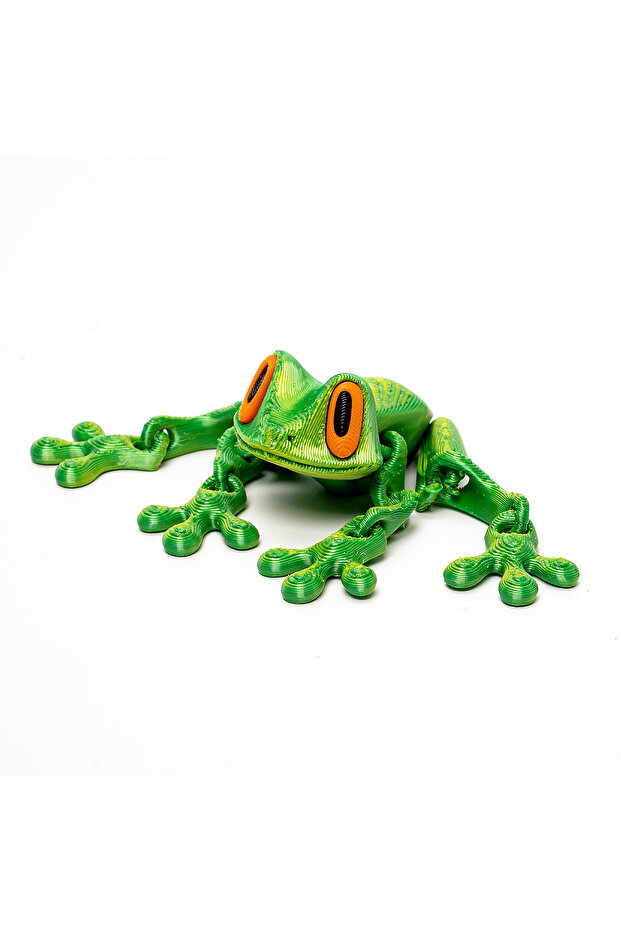 Yellow and green 3D Printing Frog Fridge Magnets Joints Movable Tree Frog Refrigerator Magnet Deskto
