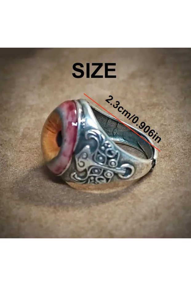 A 1 Pcs Realistic Eyeball Dark Lore Ring - Eye Of The Curtain/Eye Of The Veil Style, Men's Party We.