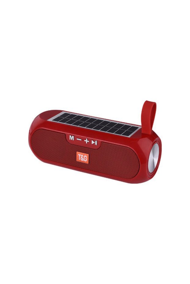 red Solar Radio FM Outdoor Portable Wireless Bluetooth Speaker Music Sound Box Subwoofer Bass Aux PC