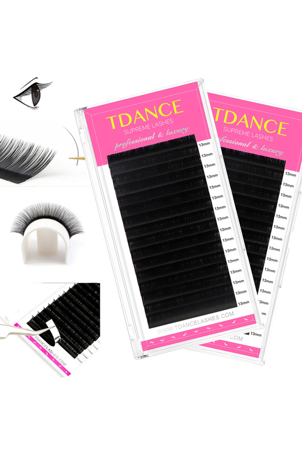 7-15mm 0.15MM CC TDANCE Classic Eyelash Extension 16 Rows Soft Faux Mink Lashes Russian Volume Makeu