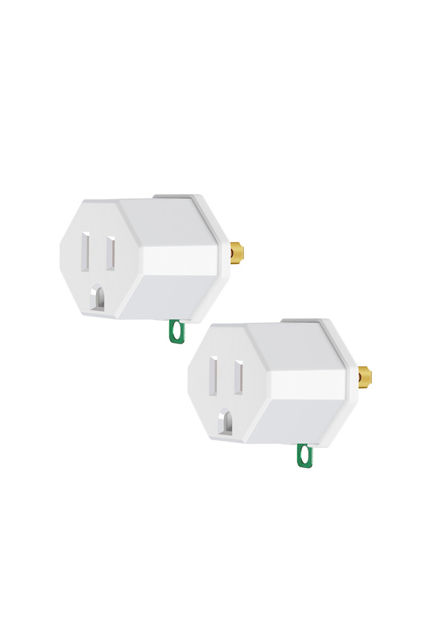 2pcs 3-Prong to 2-Prong Outlet Adapter 2/4 Pack - Portable & Polarized 3 Pin to 2 Pin Grounding Conv