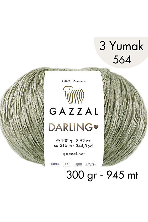 Darling 564 100% Viscose Hand Knitting Yarn, 3 Yumak, Official Sales Store